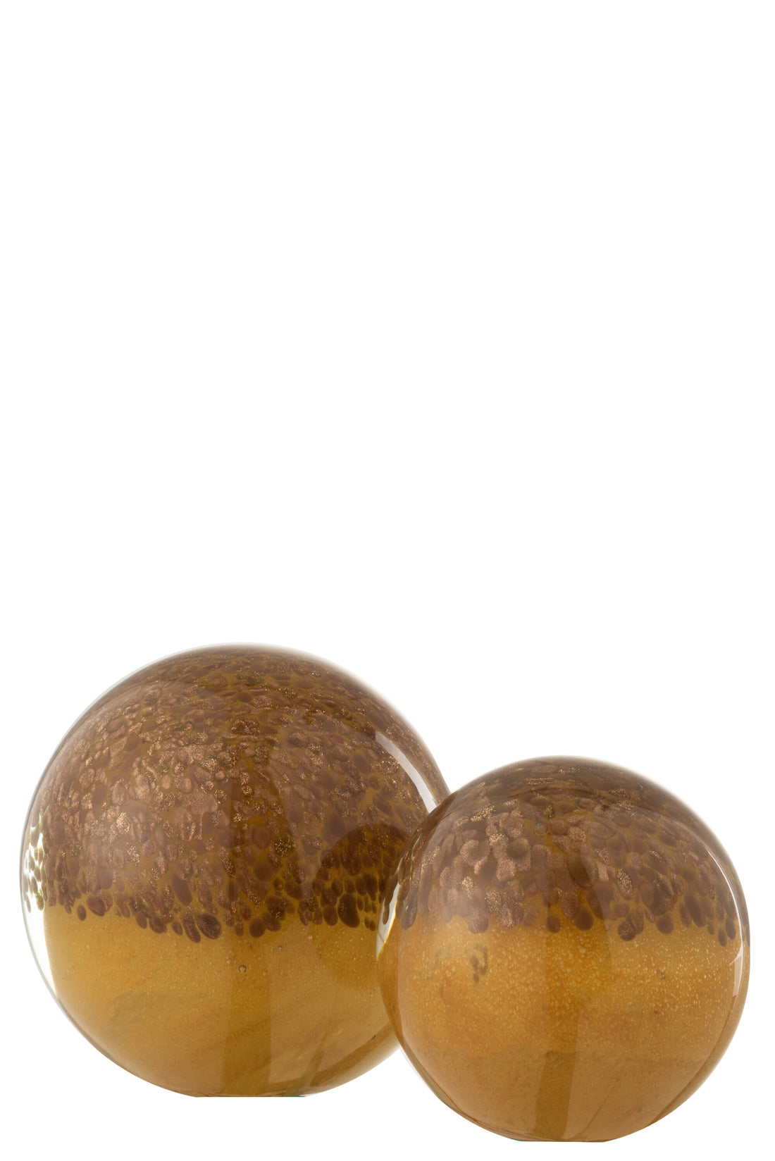 J-Line Presse Papier Lagen Glas Bruin/Oker Large