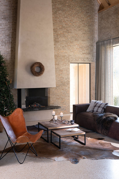 J-Line Koeienvel Leer Cognac 3-4M²