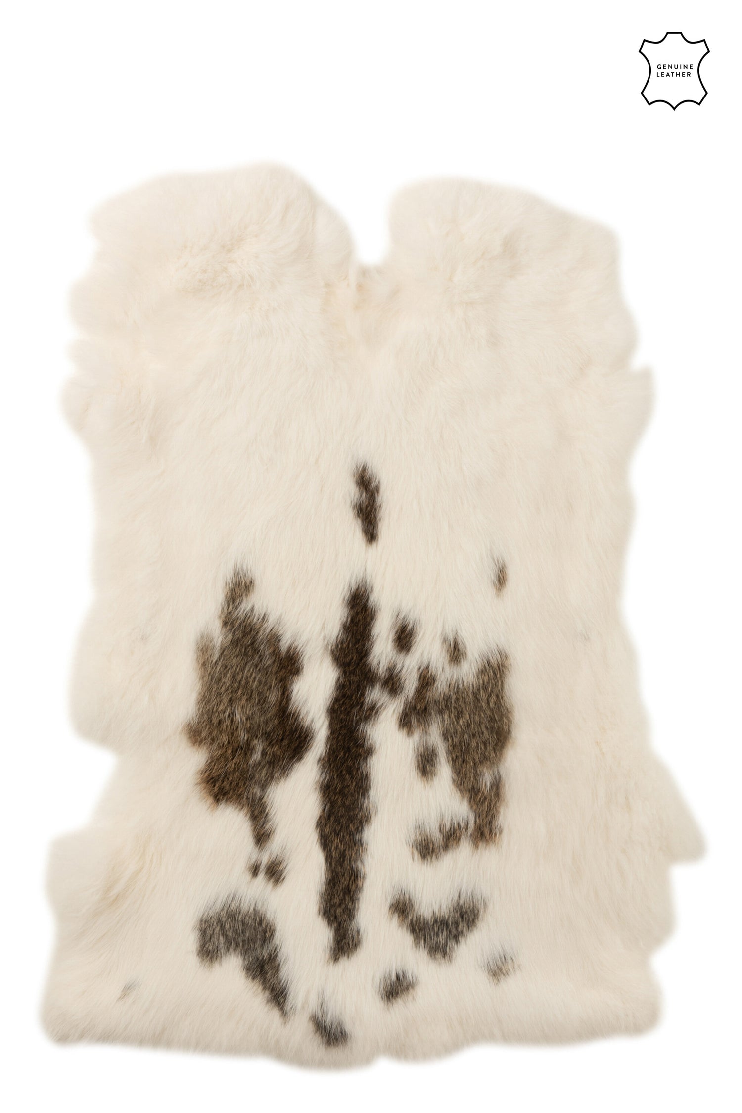 Konijnenhuid Wit/Bruine Stippen