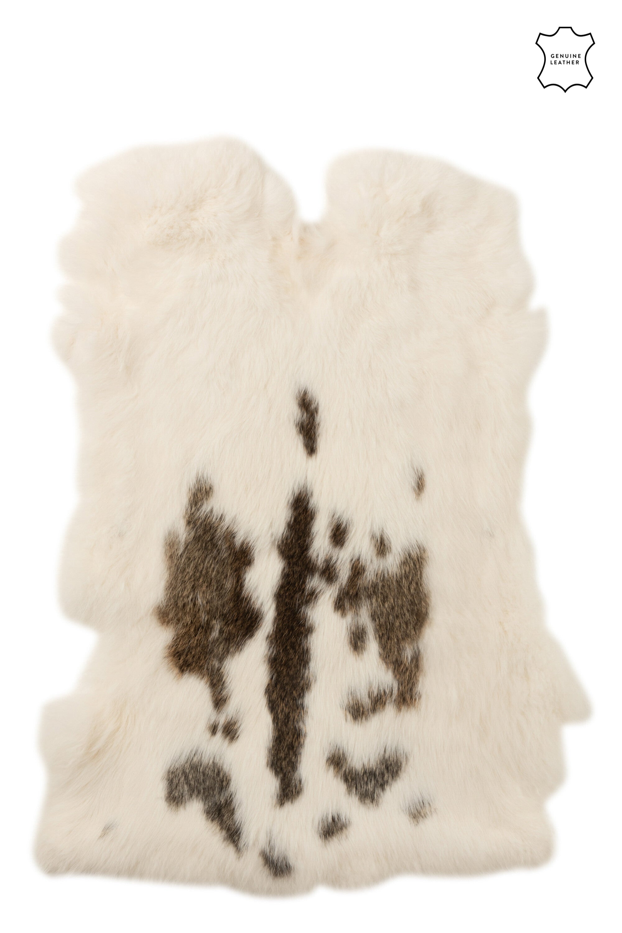 Konijnenhuid Wit/Bruine Stippen