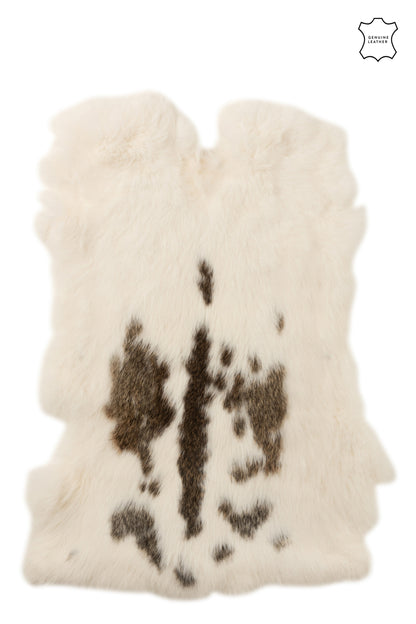 Konijnenhuid Wit/Bruine Stippen