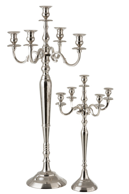 J-Line kandelaar 5-Arm Klassiek -  aluminium - zilver - large