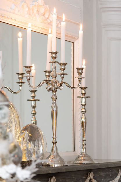 J-Line kandelaar 5-Arm Klassiek -  aluminium - zilver - large