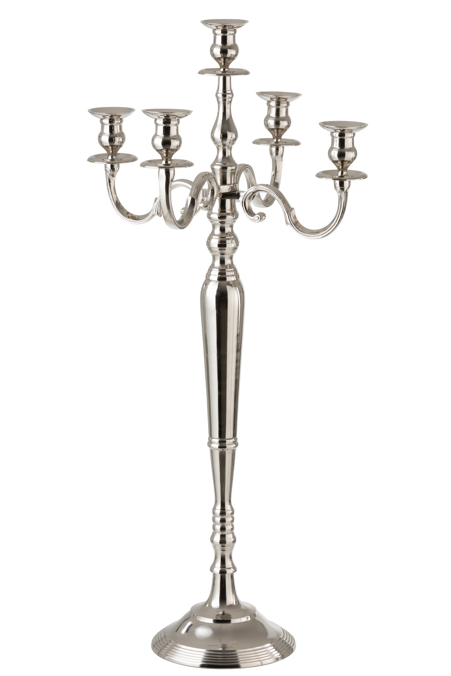 J-Line kandelaar 5-Arm Klassiek -  aluminium - zilver - large