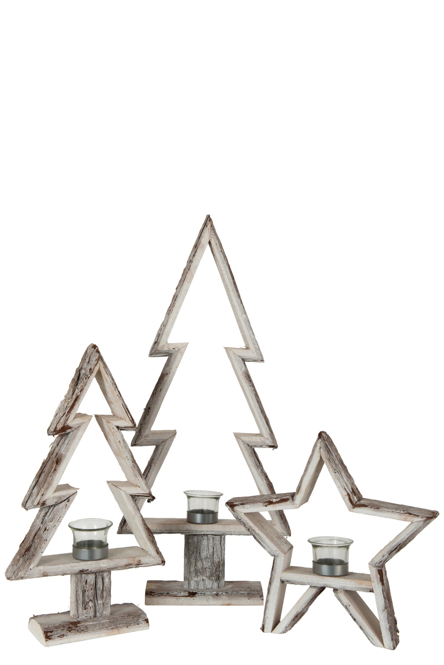 J-Line Kerstboom - hout - bruin - large