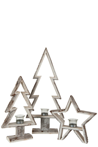 J-Line Kerstboom - hout - bruin - large