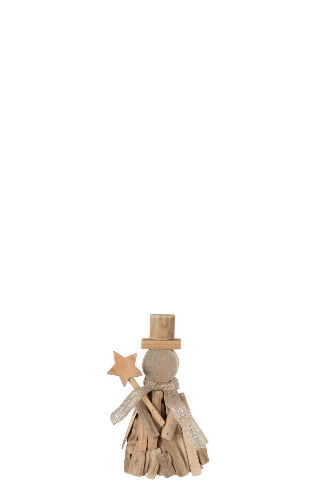 J-Line Figuur+Ster Takken Hout Naturel Small