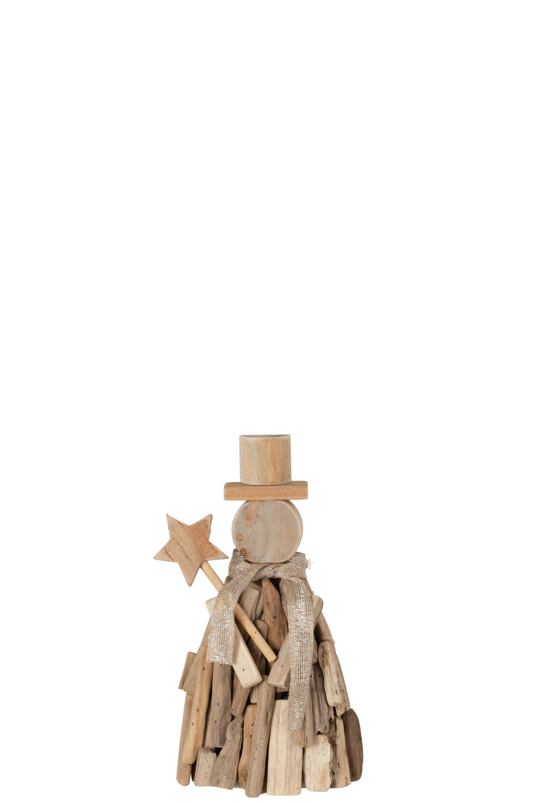 J-Line Figuur+Ster Takken Hout Naturel Large