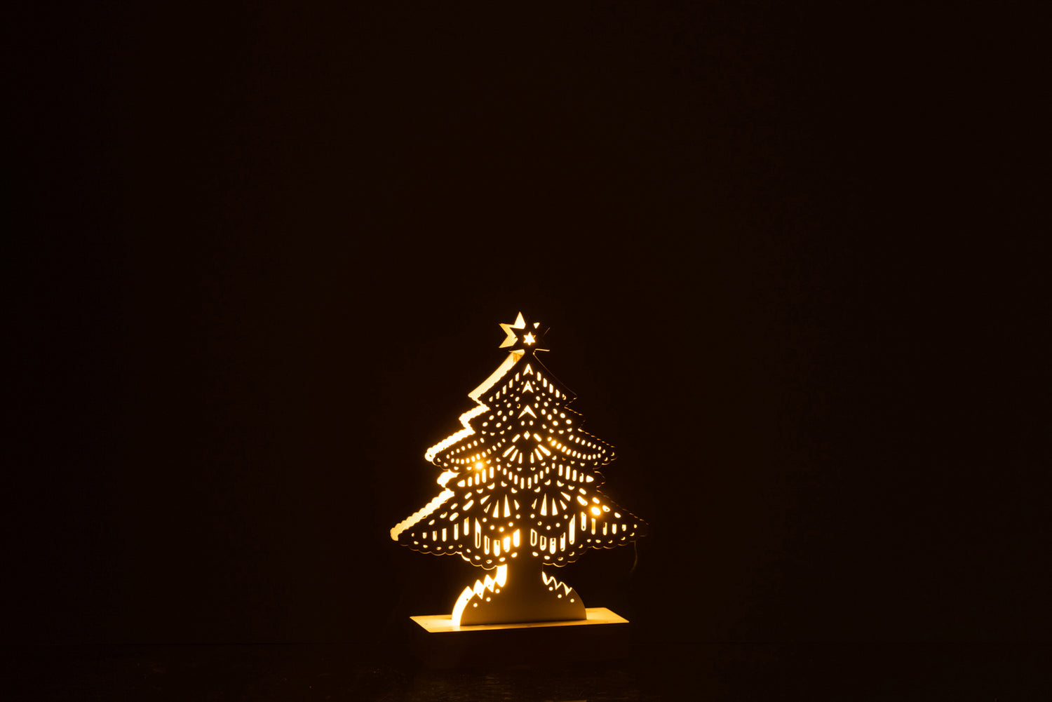 Deco Kerstboom Led Hout Wit Klein