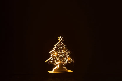 Deco Kerstboom Led Hout Wit Klein