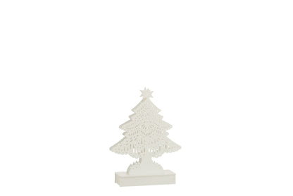 Deco Kerstboom Led Hout Wit Klein