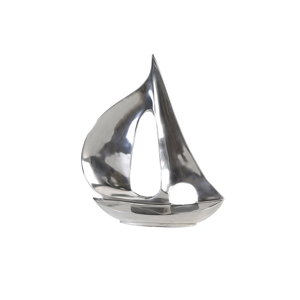 Aluminium sculptuur &quot;Boot&quot; gepolijst H.35cm