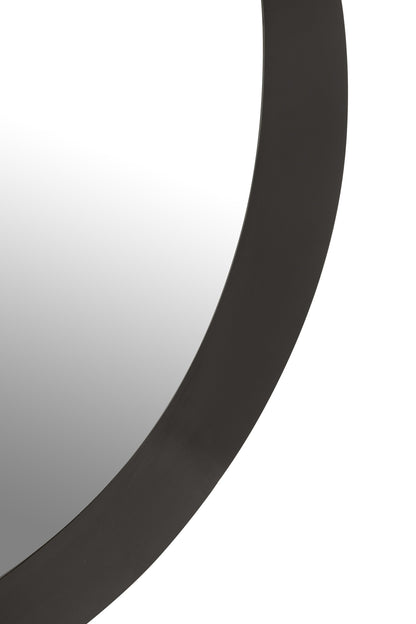 Wandspiegel Rond Metaal/Glas Zwart Groot