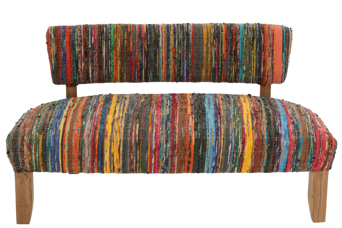 Bank 2 Personen Chindi Hout/Textiel Mix