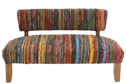Bank 2 Personen Chindi Hout/Textiel Mix
