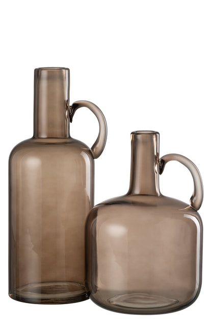 Vaas Cilinder 1 Handvat Glas Grijs