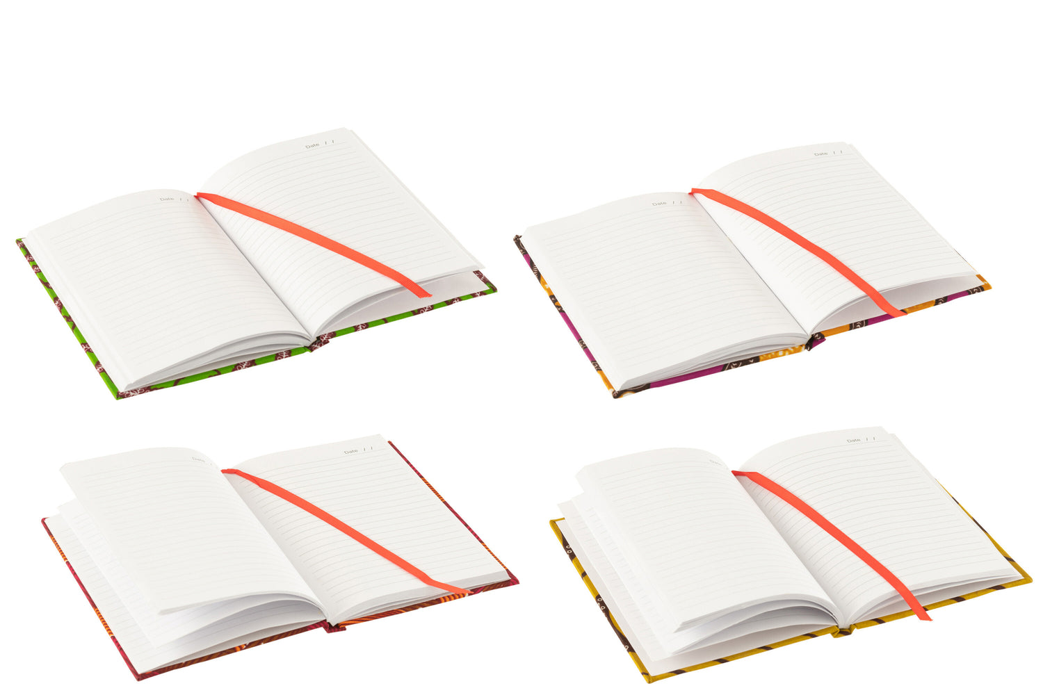 Notitieboek A5 Patroon Papier/Stof Mix Kleine Assortiment Van 4