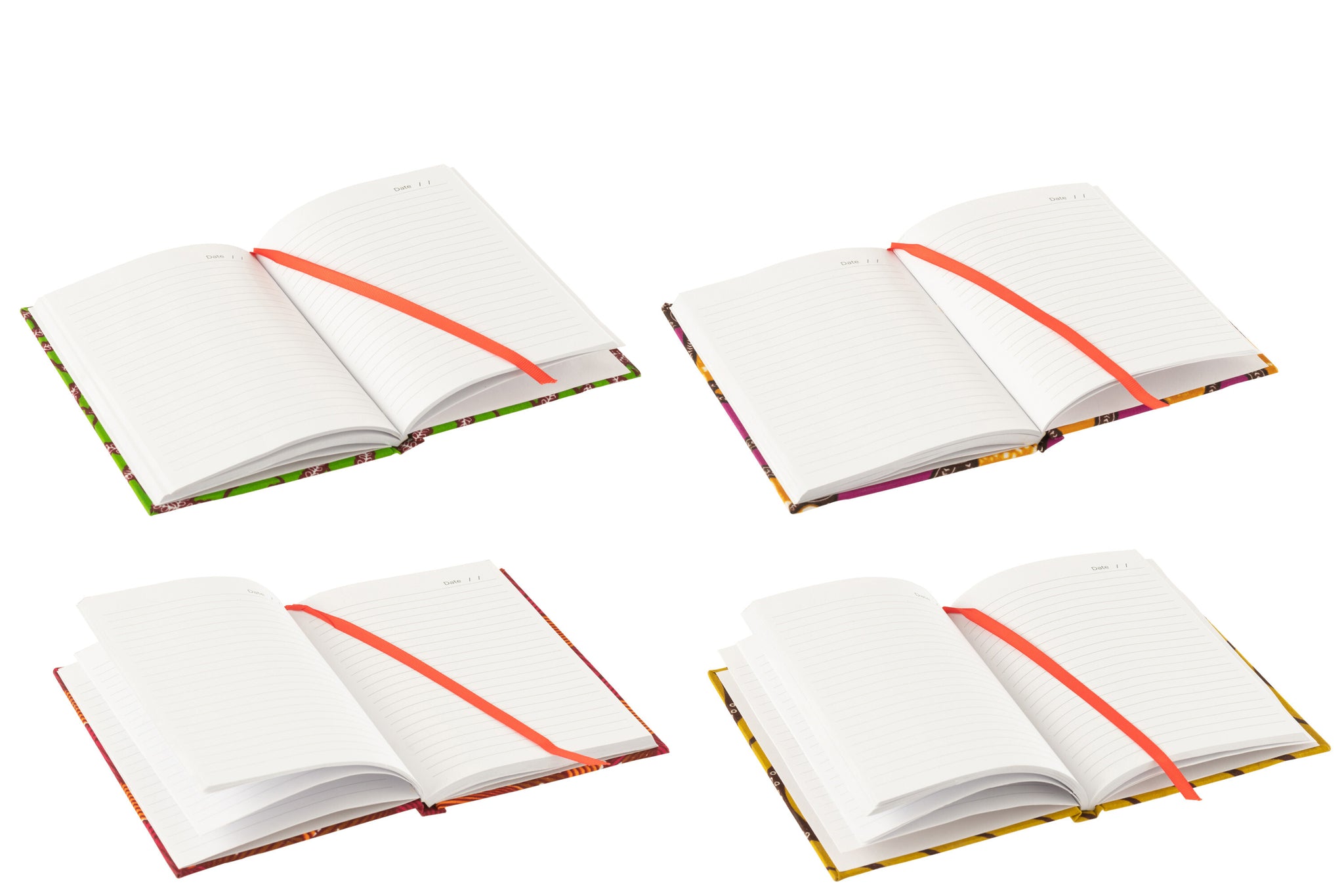 Notitieboek A5 Patroon Papier/Stof Mix Kleine Assortiment Van 4