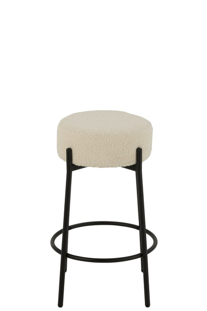 Barstoel Boucle Triplex/Polyester Wit/Zwart