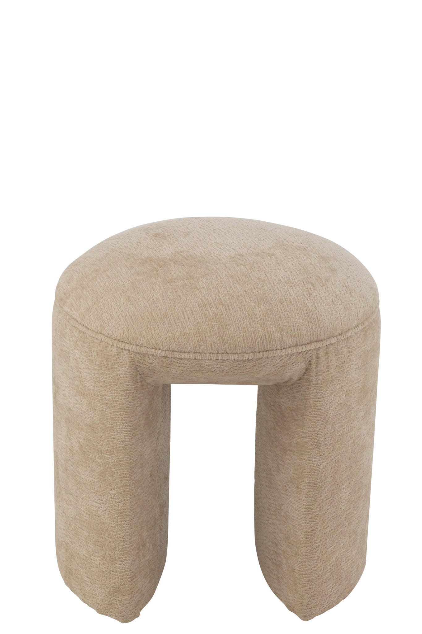 Kruk Ronde Textiel Beige