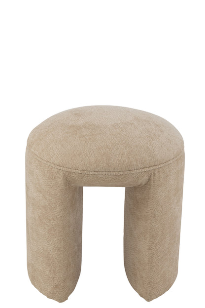 Kruk Ronde Textiel Beige