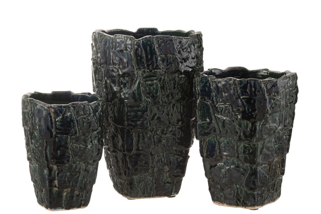 Vaas Aoki Keramiek Petrol Groen Groot