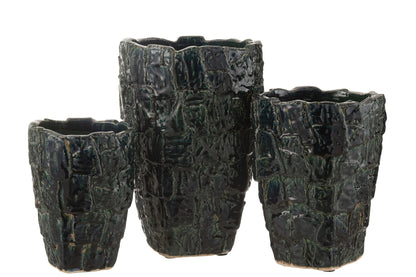 Vaas Aoki Keramiek Petrol Groen Groot