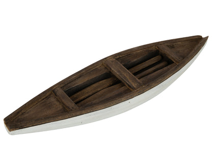 Boot + Roer Vacay Hout Donkerbruin Wit