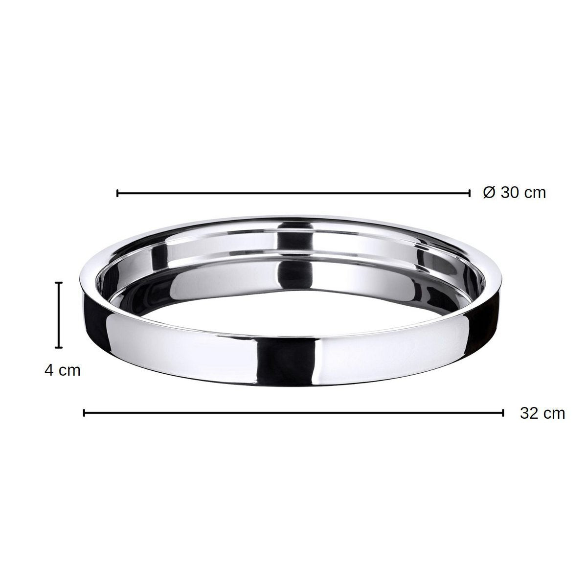 EDZARD dienblad Alaska, rond, hoogwaardig staal hoogglans gepolijst, diameter 32 cm