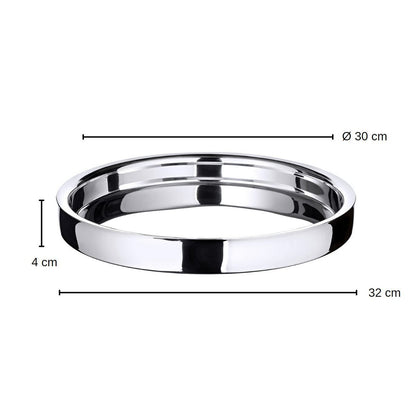 EDZARD dienblad Alaska, rond, hoogwaardig staal hoogglans gepolijst, diameter 32 cm
