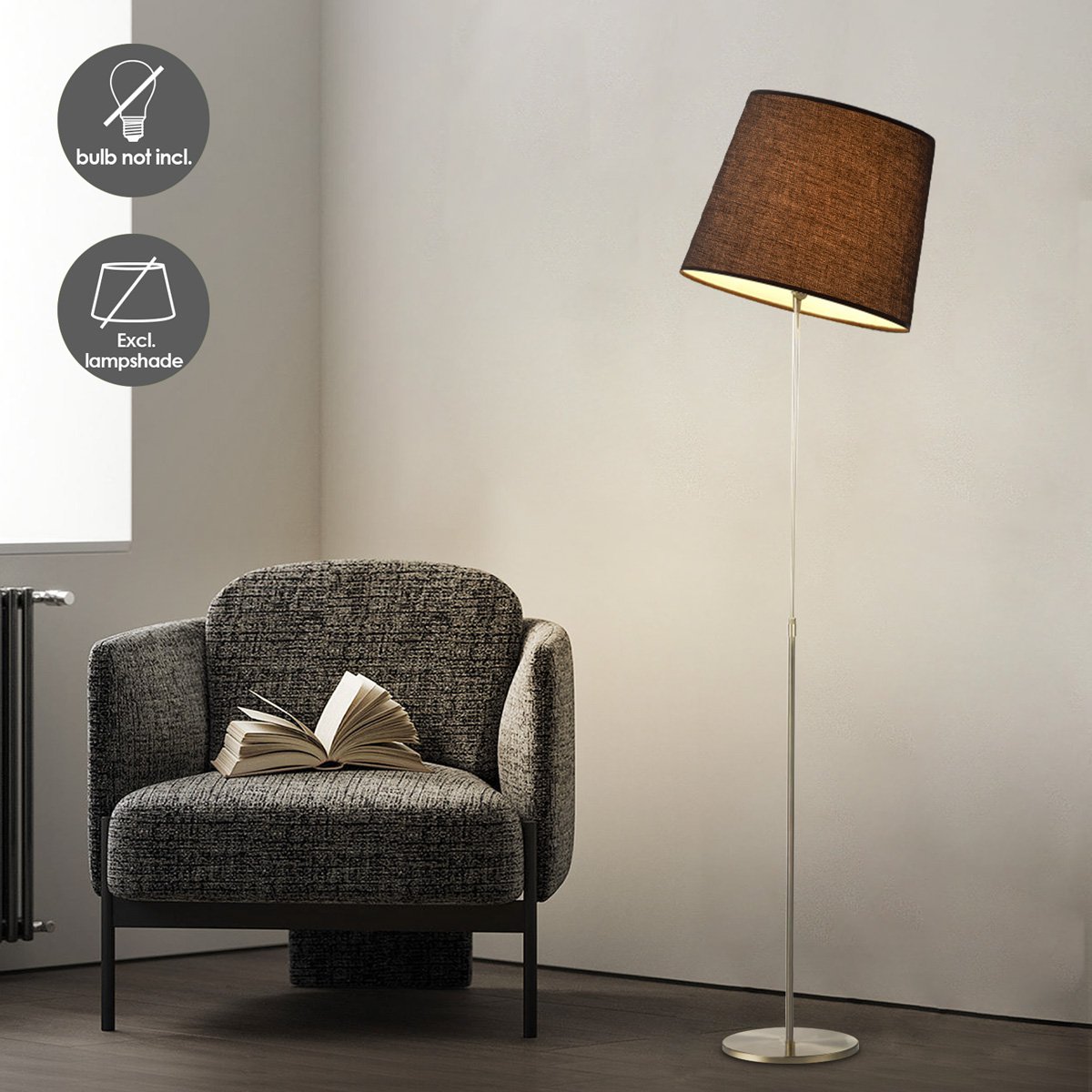 Moderne Vloerlamp - Crooked - Staande Lamp - Zwart