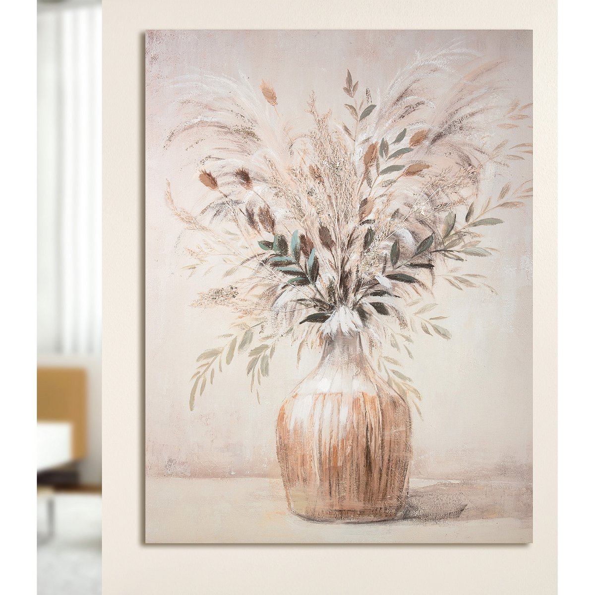 Hout/linnen schilderij &quot;Boeket bloemen&quot;