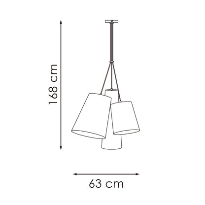 Hanglamp Bowd - Zwart - 63x63x168cm