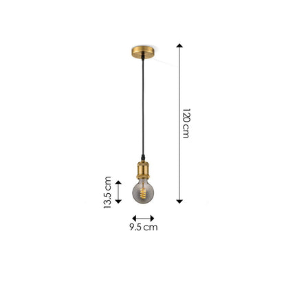 hanglamp brons vintage - G125 - dimbaar E27 rook