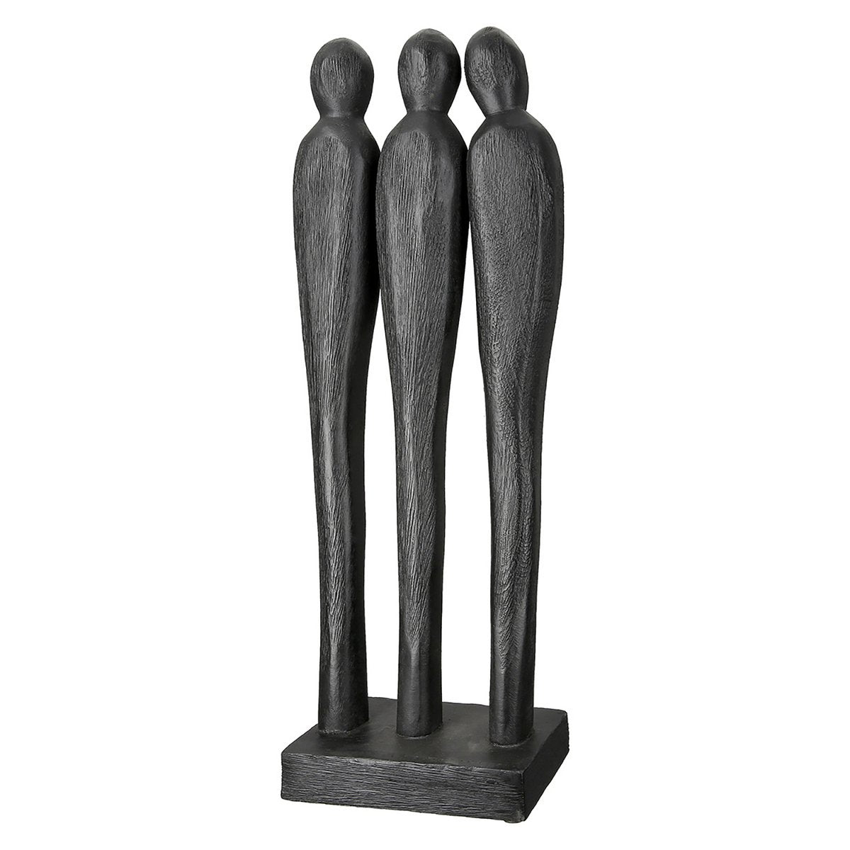 Sculptuur 3 personen, zwart H.46 cm