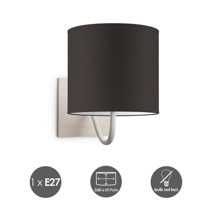 Wandlamp - Beach E27 Lampenkap chocolade 20cm