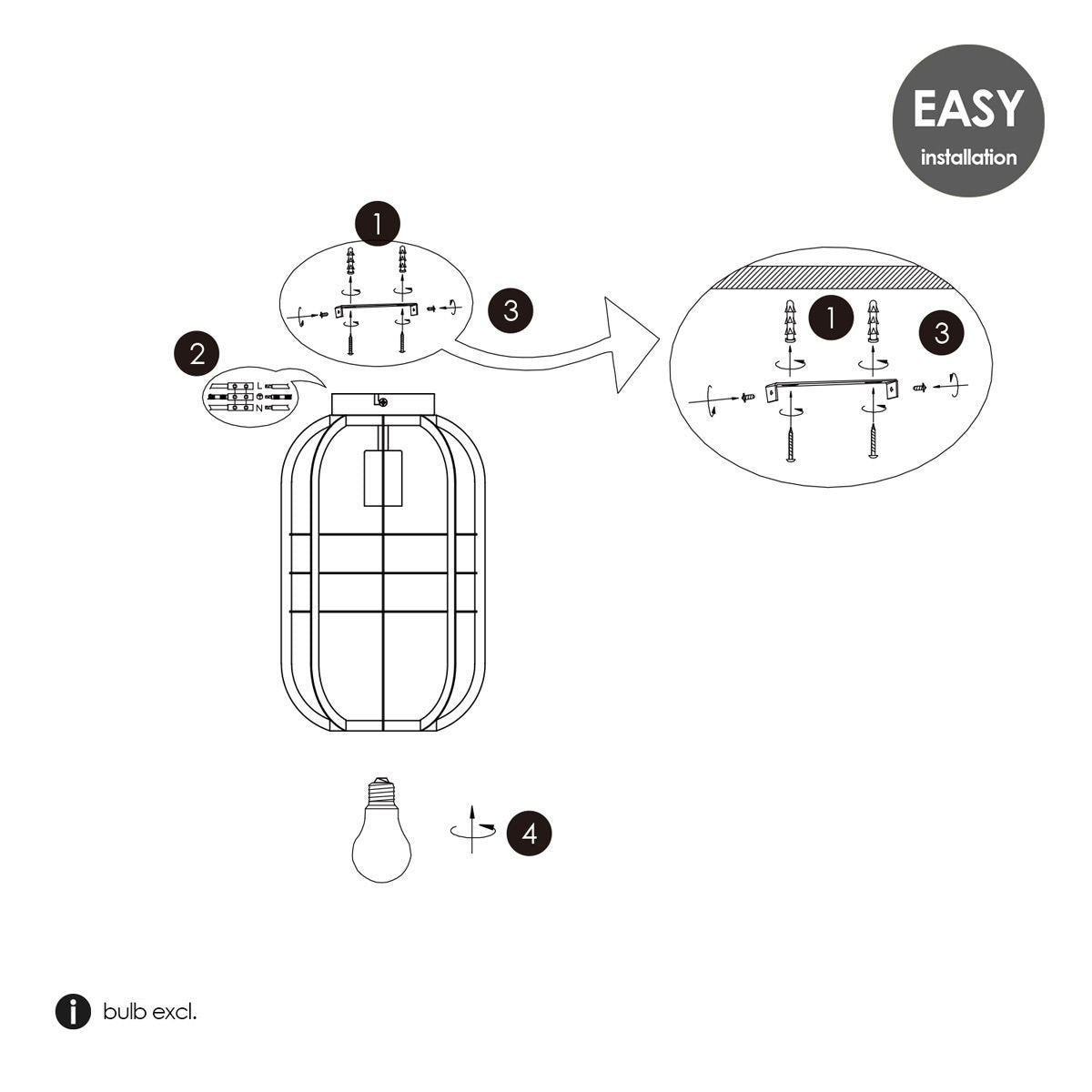 Moderne LED Plafondlamp Nero L - zwart