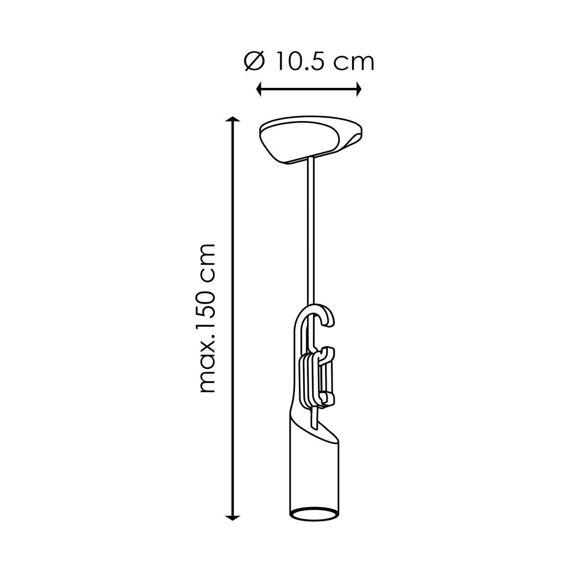 Verlichtingspendel Twist - Grijs - 12x12x154 cm