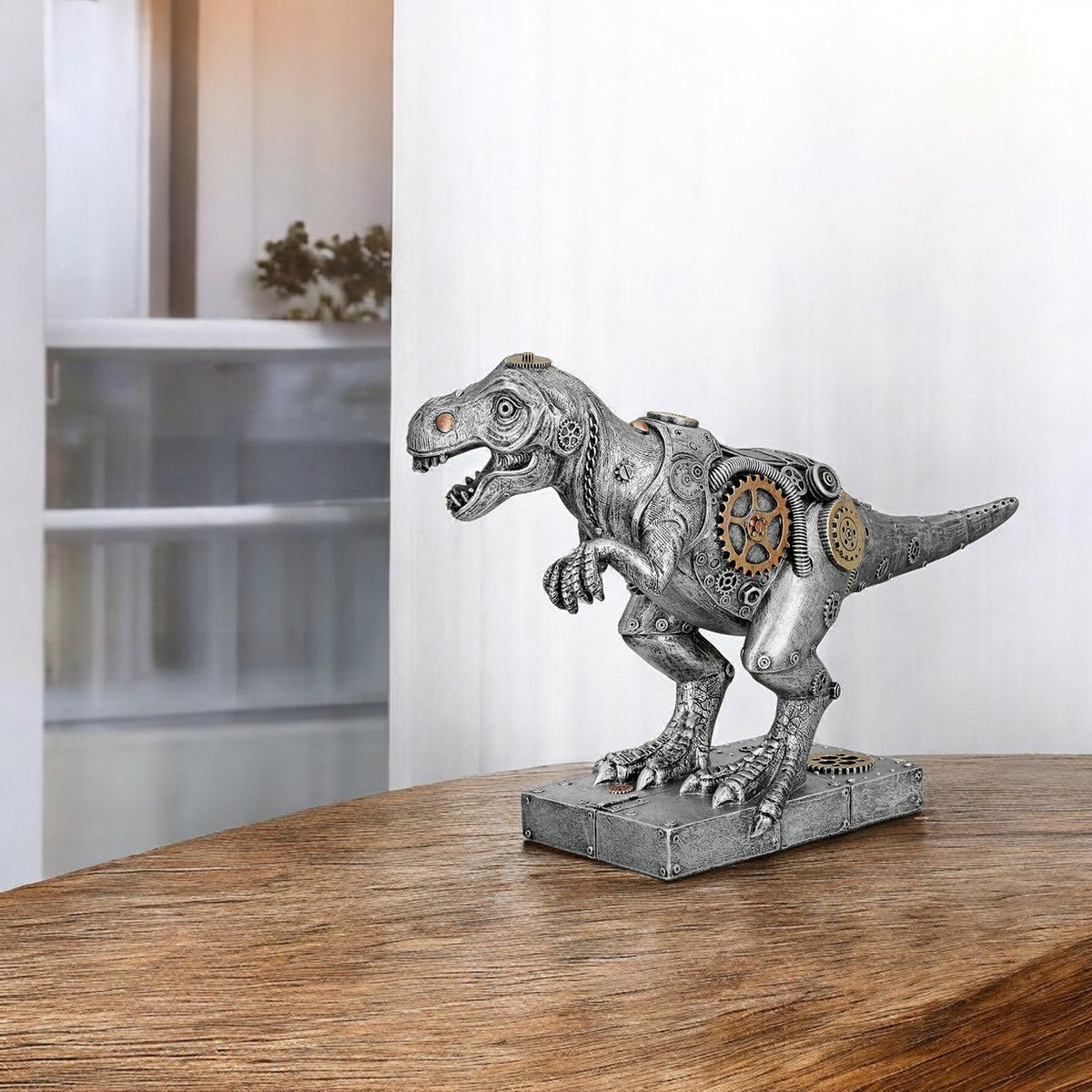 Skulptur Dino Steampunk T-Rex Dinosaurus, H.25 cm