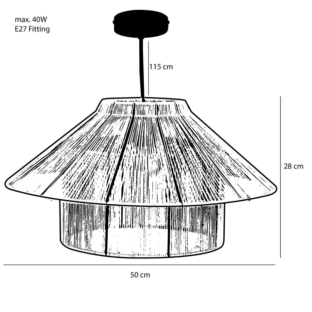 Belvivere Ilsa Hanglamp Jute - Lichtbruin