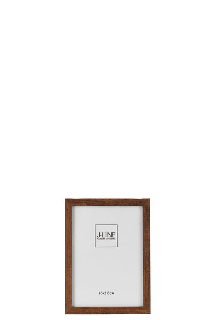 J-Line Fotokader Basic Hout Donker Bruin Small
