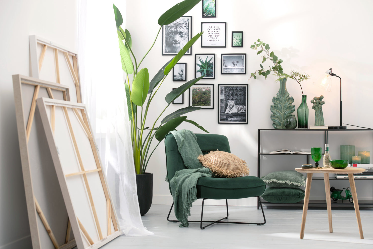 J-Line Fotokader Basic Hout Zwart Extra Small