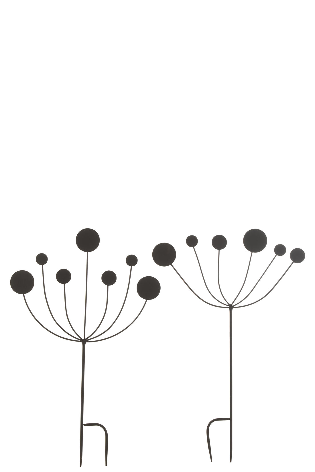 Decoratie Tuin Abstract IJzer Zwart Klein Assortiment Van 2