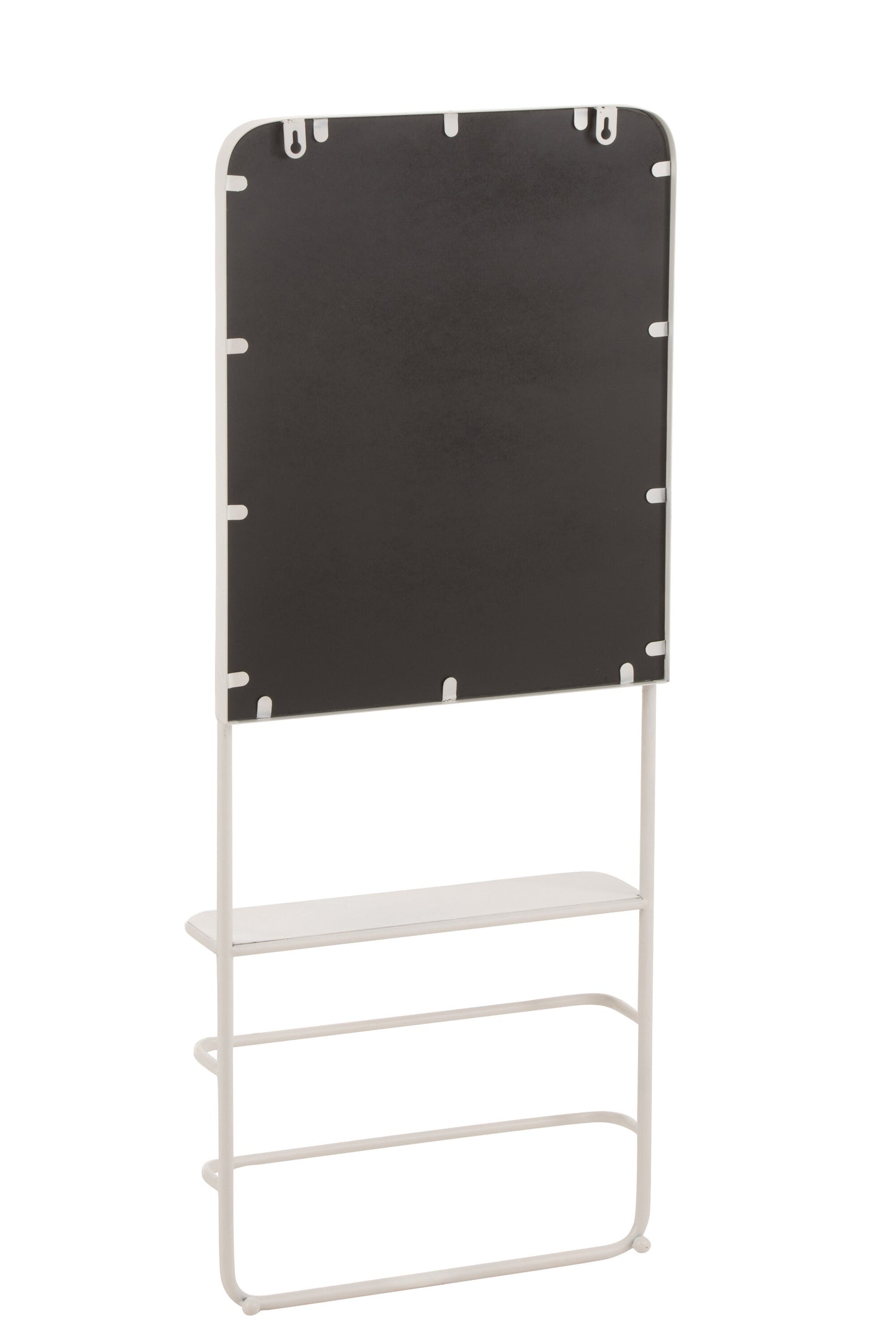 Ophangrek met spiegel Metaal/Glas Wit