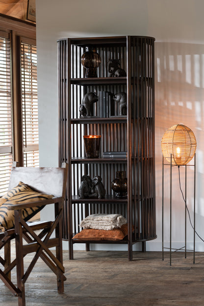 J-Line Staanlamp Op Frame Metaal/Rattan Naturel