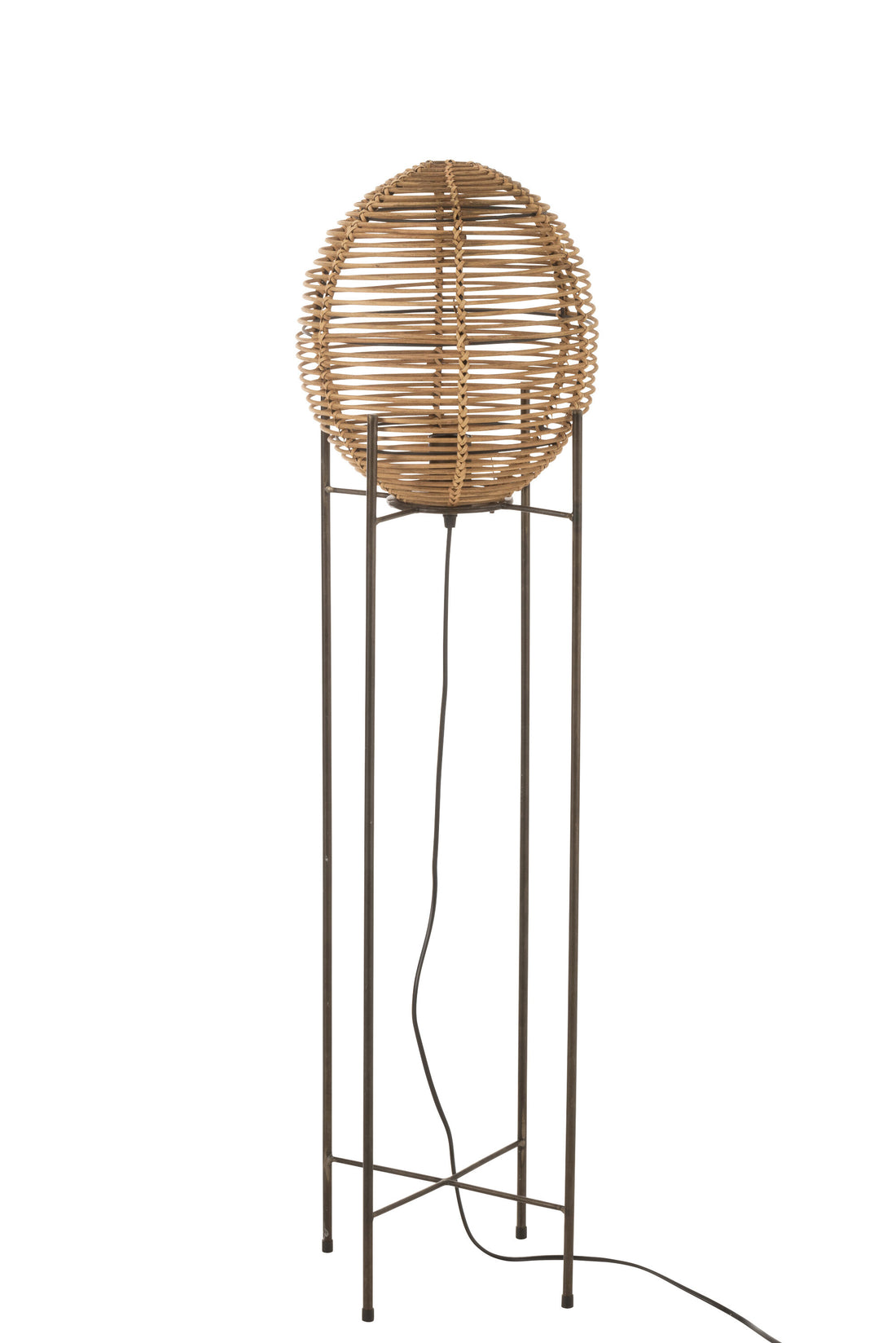 J-Line Staanlamp Op Frame Metaal/Rattan Naturel