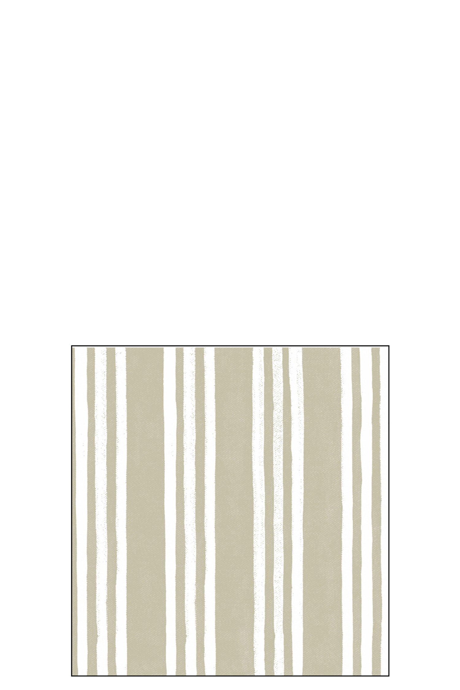 Pak van 20 servetten Gestreept Papier Taupe/Wit Klein