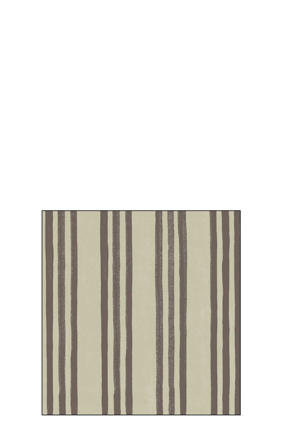 Pak van 20 servetten Strepen Papier Taupe/Bruin Klein
