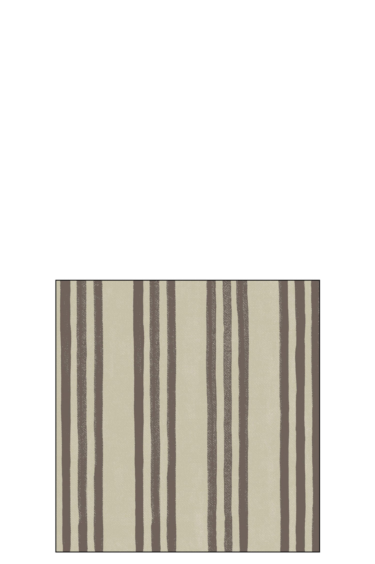 Pak van 20 servetten Strepen Papier Taupe/Bruin Klein