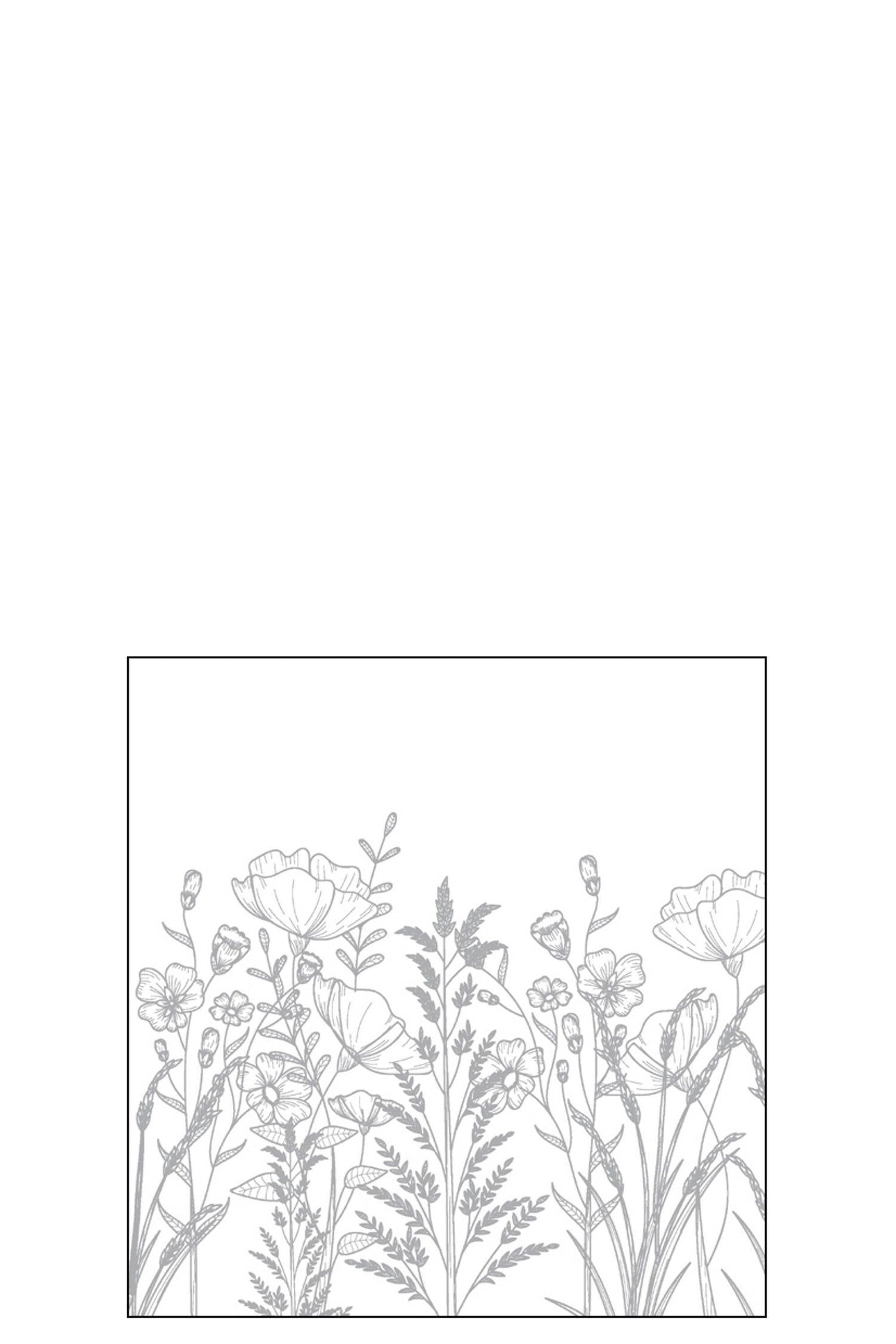 Pak van 20 servetten Bloemen Papier Grijs Klein